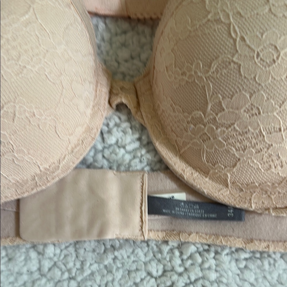 BUNDLED Aerie lace push-bra, both size 34A, in blush pink & natural color - Picture 3 of 4